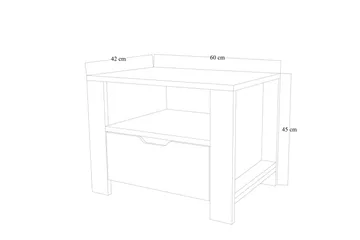Nordhs Sängbord 60 cm - Ljusbrun/Vit - Möbler - Sovrum - Sängbord