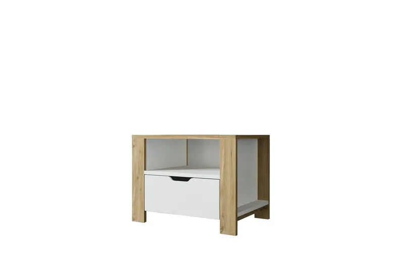 Nordhs Sängbord 60 cm, Ljusbrun/Vit