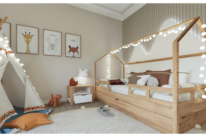 Nordhs Sängbord 60 cm - Ljusbrun/Vit - Möbler - Sovrum - Sängbord