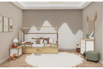 Nordhs Sängbord 60 cm - Ljusbrun/Vit - Möbler - Sovrum - Sängbord