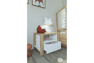 Nordhs Sängbord 60 cm - Ljusbrun/Vit - Möbler - Sovrum - Sängbord