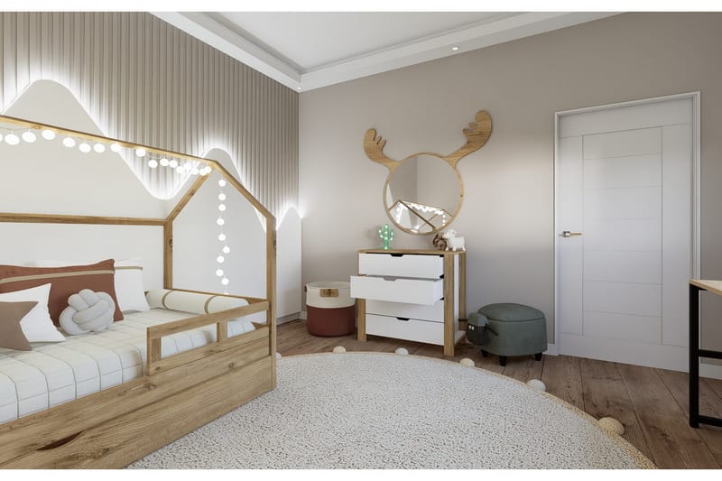 Nordhs Sängbord 60 cm - Ljusbrun/Vit - Möbler - Sovrum - Sängbord