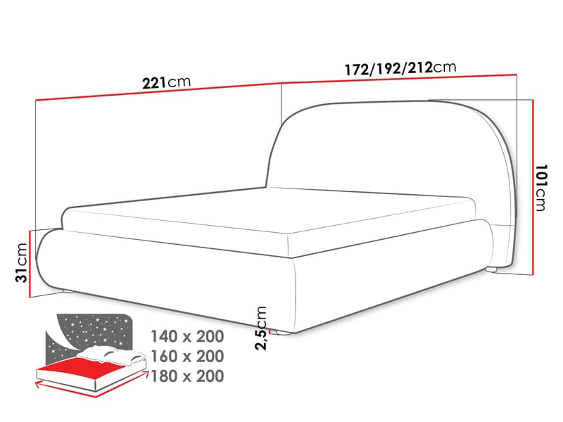 Norian Sängram 180x200 cm - Möbler - Sovrum - Sängram & sängstomme