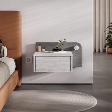 Nosina Sängbord 52 cm - Ancient White och Retro Grey - Möbler - Sovrum - Sängbord