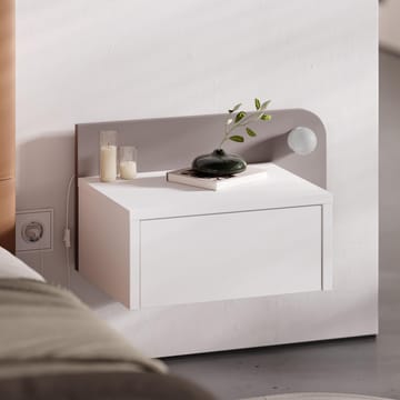 Nosina Sängbord 52 cm - Vitt och ljus mocka - Möbler - Sovrum - Sängbord