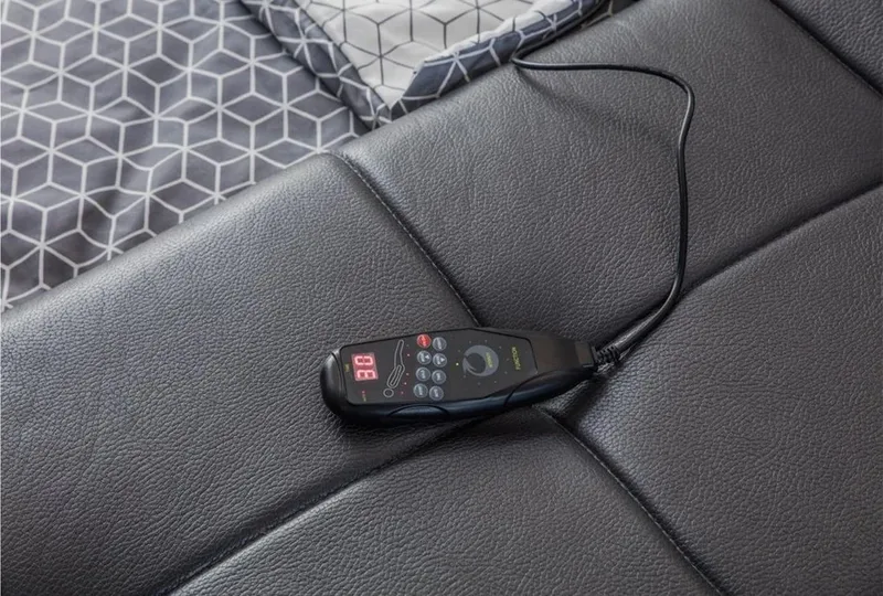 Olyvan Sängpaket med bänk och förvaring 250x290 cm Konstläder - Svart - Möbler - Sovrum - Sängram & sängstomme