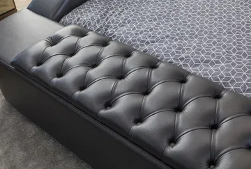 Olyvan Sängpaket med bänk och förvaring 250x290 cm Konstläder - Svart - Möbler - Sovrum - Sängram & sängstomme