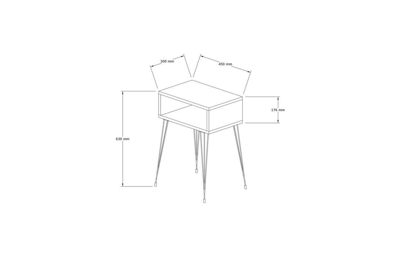 Omren Sängbord 45 cm - Ek/Svart - Möbler - Sovrum - Sängbord