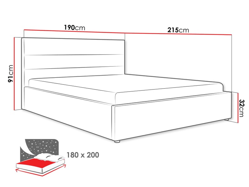 Omrynn Sängram 180x200 cm - Beige - Möbler - Sovrum - Sängram & sängstomme