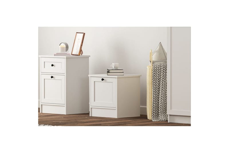 Ovril Sängbord 45 cm - Matt Vit - Möbler - Sovrum - Sängbord