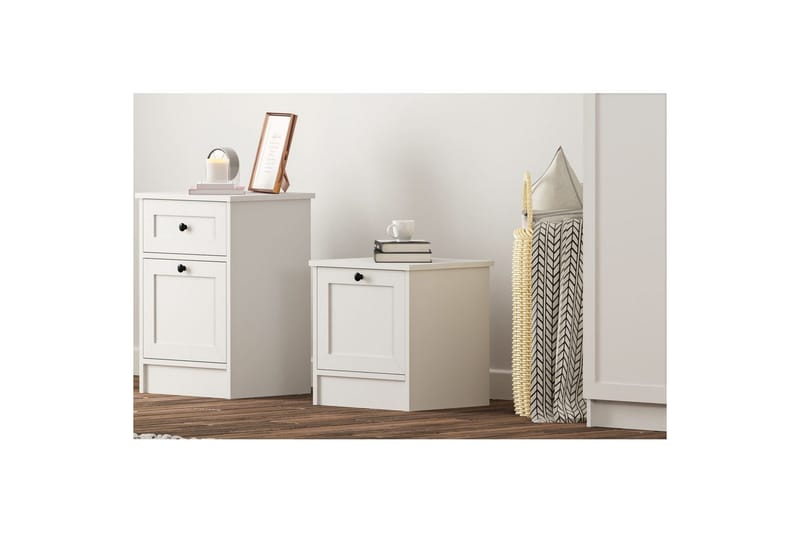 Ovril Sängbord 45 cm - Matt Vit - Möbler - Sovrum - Sängbord