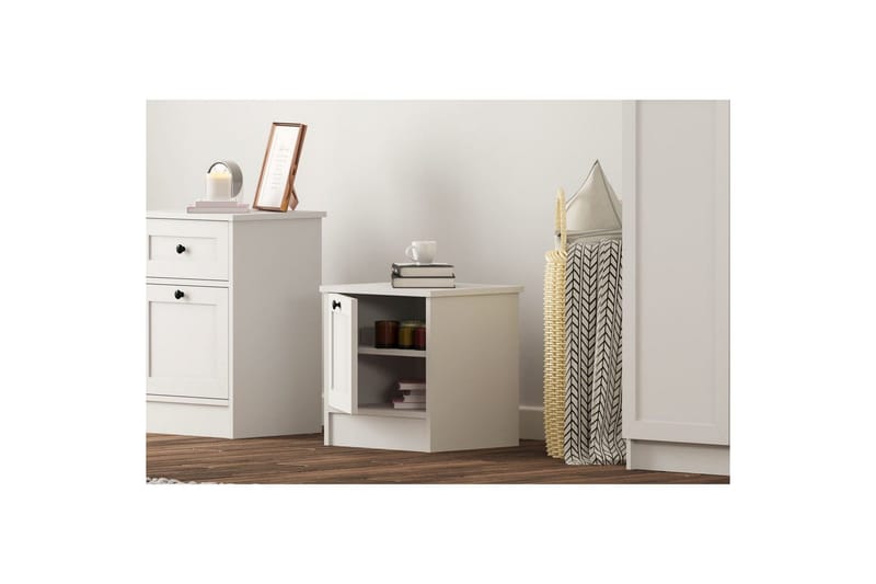 Ovril Sängbord 45 cm - Matt Vit - Möbler - Sovrum - Sängbord