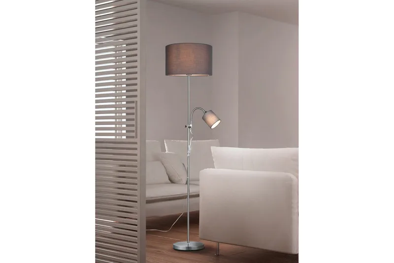 Owen Golvlampa E27+E14 grå - Grå - Möbler - Sovrum - Sovrumslampa