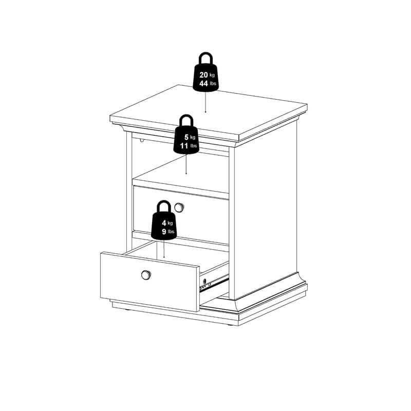 Paris Nattduksbord 43x40x59 cm - Möbler - Sovrum - Sängbord