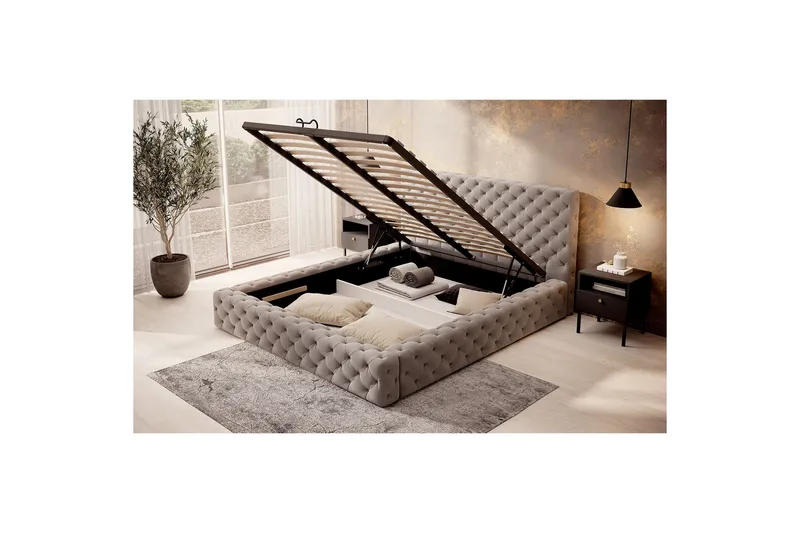 Princce Sängram 160x200 cm - Beige - Möbler - Sovrum - Sängram & sängstomme