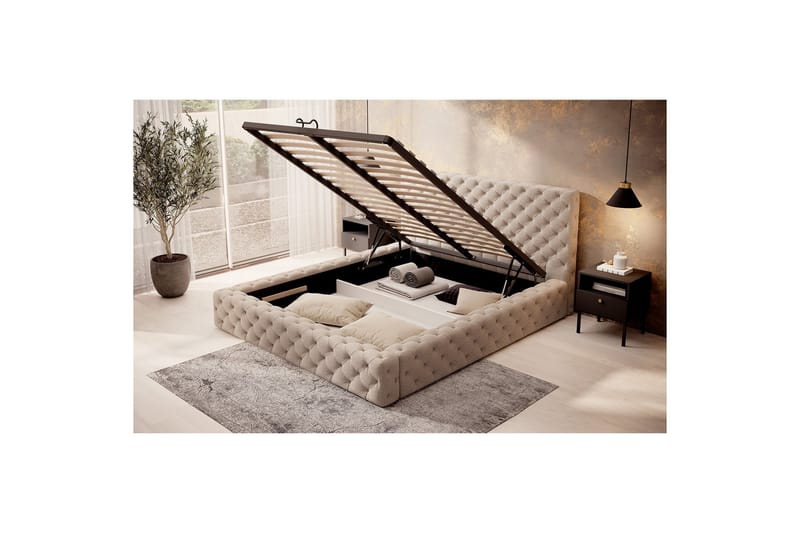 Princce Sängram 160x200 cm Beige - Möbler - Sovrum - Sängram & sängstomme