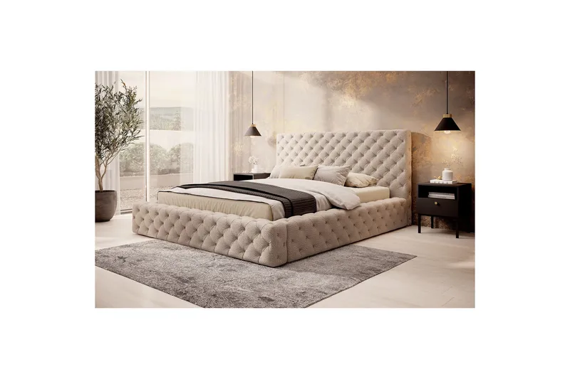 Princce Sängram 160x200 cm - Beige - Möbler - Sovrum - Sängram & sängstomme