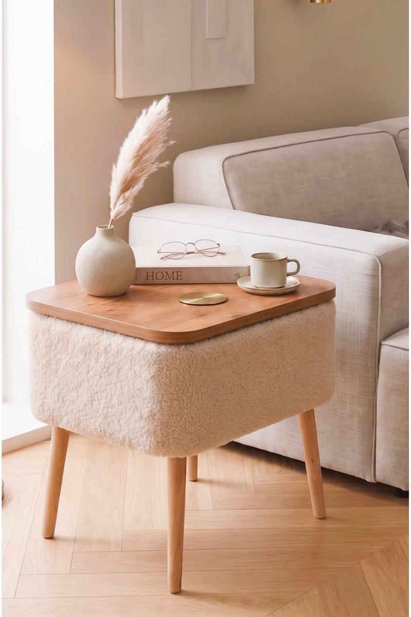 Queno Sängbord 60x55x30 cm - Beige och natur - Möbler - Sovrum - Sängbord