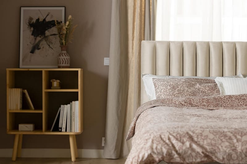 Rakel Sänggavel 180cm - Beige/Sammet - Möbler - Sovrum - Sänggavlar