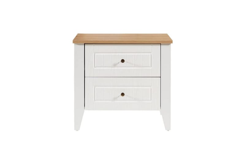 Ranko Sängbord 60 cm - Mediumfärgat trä/Vit - Möbler - Sovrum - Sängbord