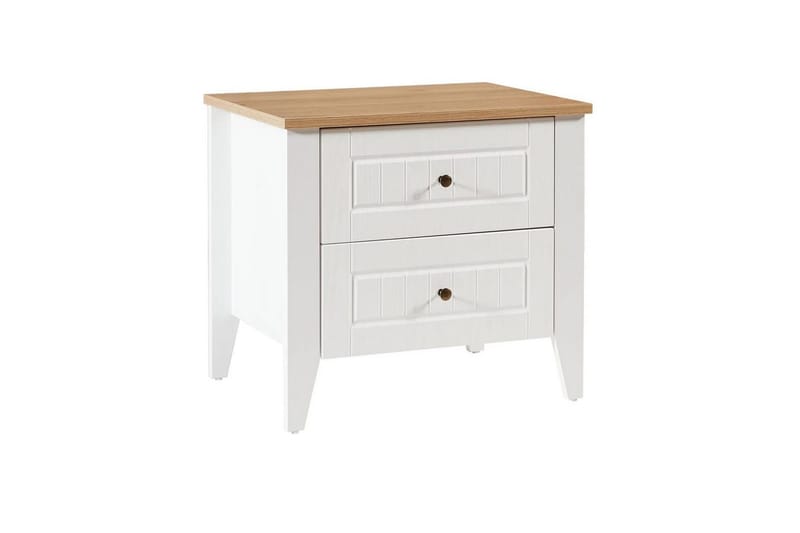 Ranko Sängbord 60 cm - Mediumfärgat trä/Vit - Möbler - Sovrum - Sängbord