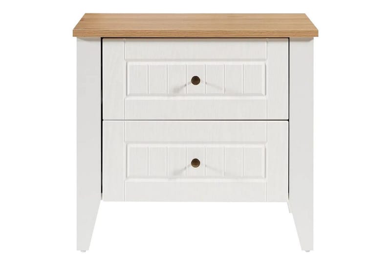 Ranko Sängbord 60 cm - Mediumfärgat trä/Vit - Möbler - Sovrum - Sängbord