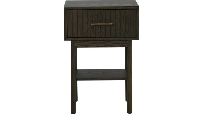 Råvika Sängbord 1 låda 66 cm, Brunlackad ek