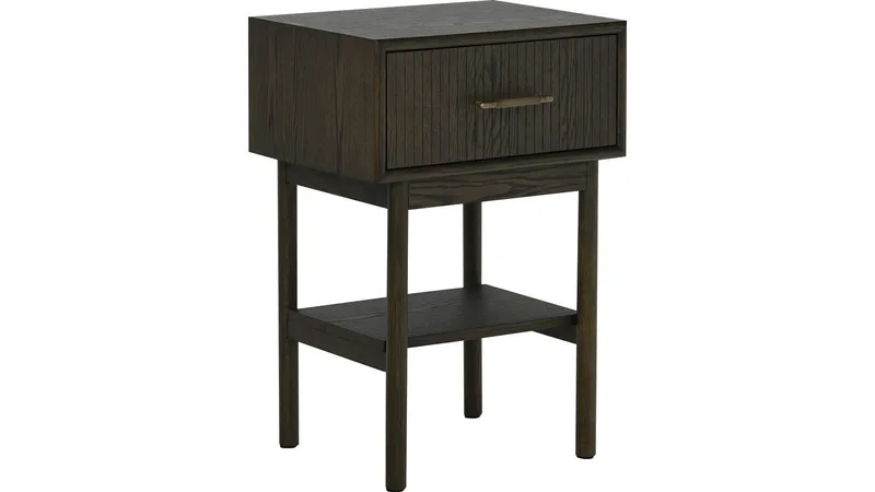 Råvika Sängbord 1 låda 66 cm - Brunlackad ek - Möbler - Sovrum - Sängbord