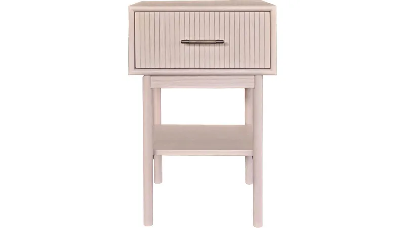 Råvika Sängbord 1 låda 66 cm, Vitpigmenterad ek