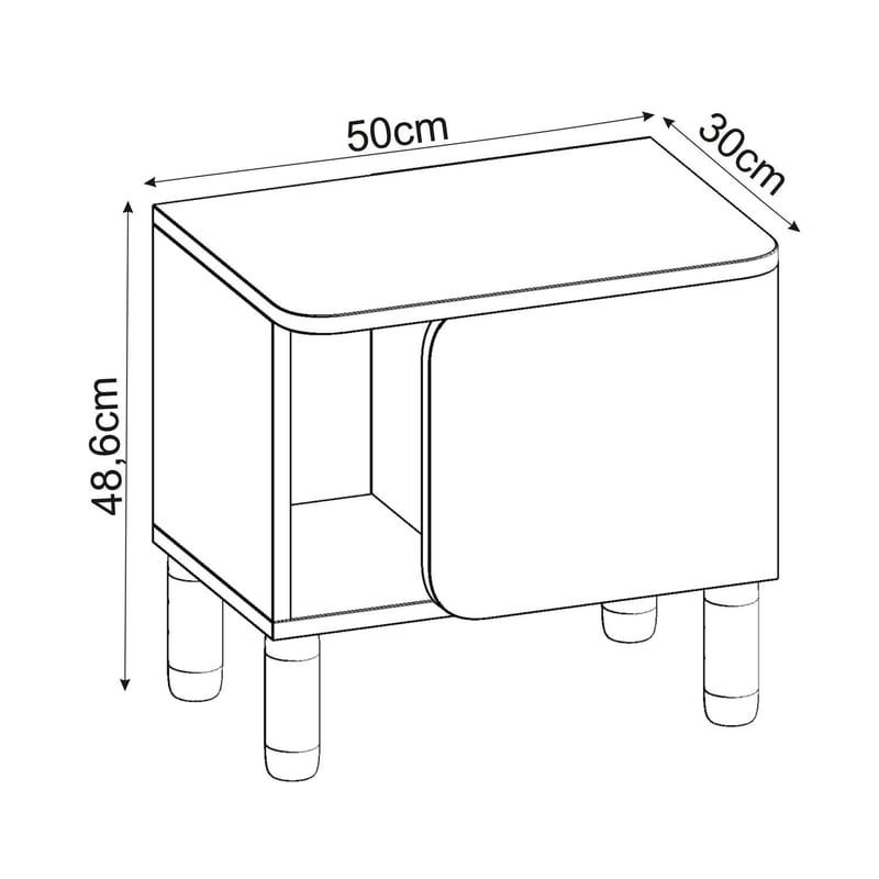Relento Nattduksbord 50x48,6x30 cm - Vit - Möbler - Sovrum - Sängbord