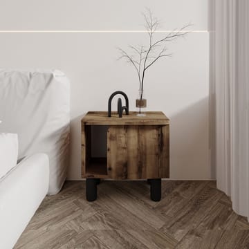 Relento Sängbord 50 cm med Trä- och Valnötsutseende, Öppen Förvaring - Brun - Möbler - Sovrum - Sängbord