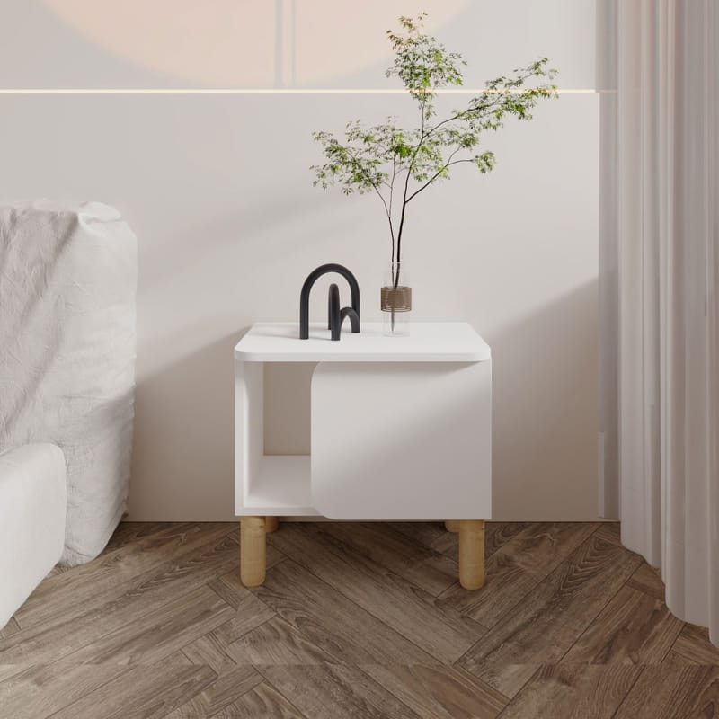 Relento Sängbord 50 cm, Öppen Förvaring - Vit - Möbler - Sovrum - Sängbord