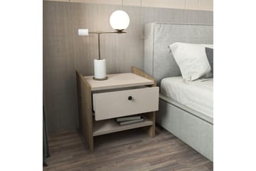 Retzow Sängbord - Valnöt/Beige - Möbler - Sovrum - Sängbord