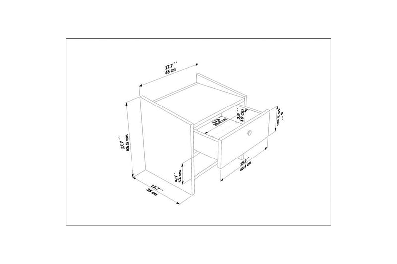 Retzow Sängbord - Valnöt/Beige - Möbler - Sovrum - Sängbord
