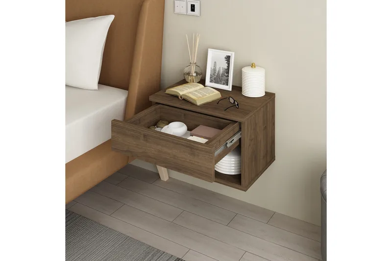Ribes Sängbord 45 cm - Valnöt - Möbler - Sovrum - Sängbord