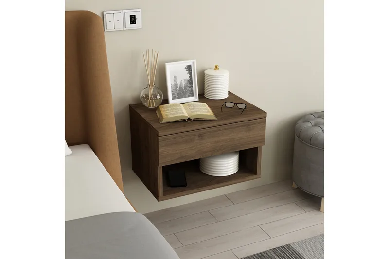 Ribes Sängbord 45 cm - Valnöt - Möbler - Sovrum - Sängbord