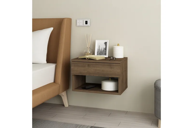 Ribes Sängbord 45 cm - Valnöt - Möbler - Sovrum - Sängbord