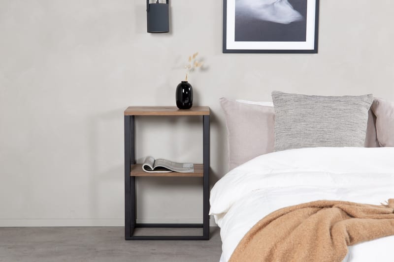 Rise Rektangulärt Sängbord 30 cm i Trä med Förvaring - Brun - Möbler - Sovrum - Sängbord