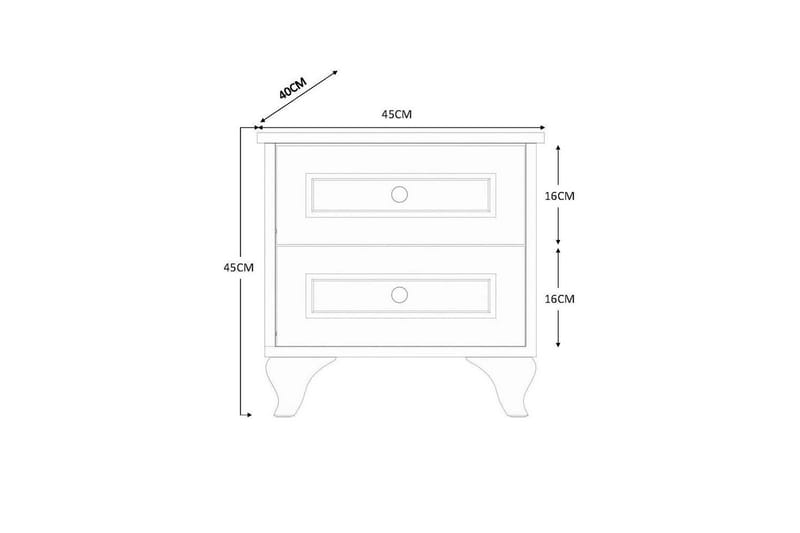 Rivric Sängbord 45 cm - Matt Vit - Möbler - Sovrum - Sängbord