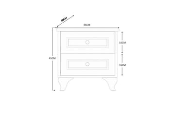 Rivric Sängbord 45 cm - Matt Vit - Möbler - Sovrum - Sängbord