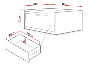 Rolden sängbord 40x22 cm - Hickoryek - Möbler - Sovrum - Sängbord