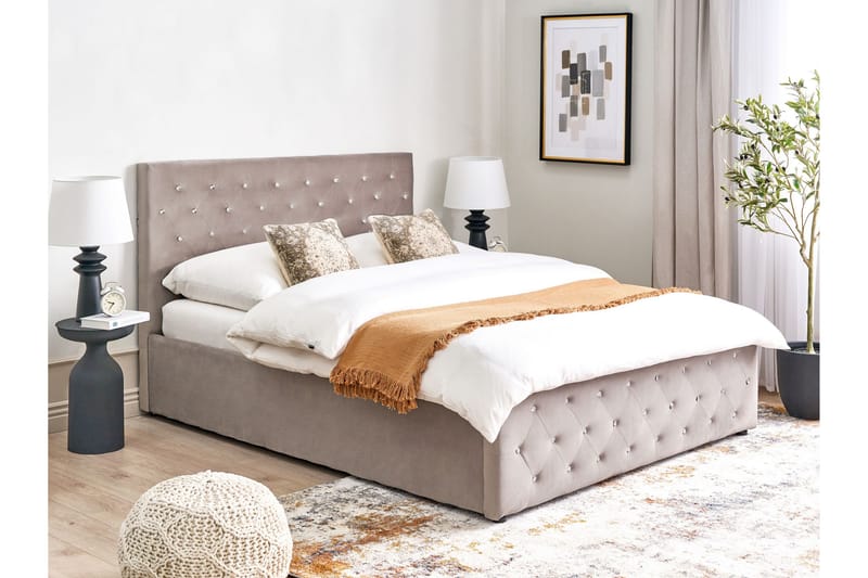 Saleux Sängram 140x200 cm - Taupe - Möbler - Sovrum - Sängram & sängstomme