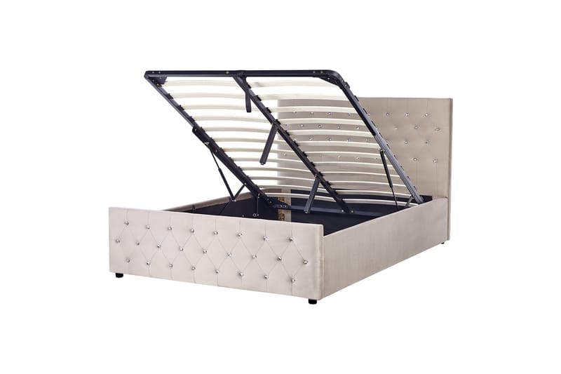 Saleux Sängram 140x200 cm - Taupe - Möbler - Sovrum - Sängram & sängstomme