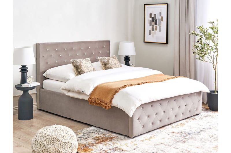 Saleux Sängram 140x200 cm - Taupe - Möbler - Sovrum - Sängram & sängstomme