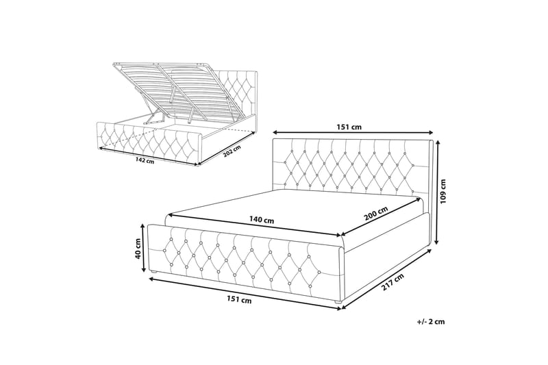 Saleux Sängram 140x200 cm - Taupe - Möbler - Sovrum - Sängram & sängstomme