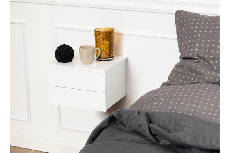 Salmani Sängbord 32 cm - Vit - Möbler - Sovrum - Sängbord