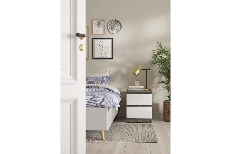 Salomns Sängbord 40 cm - Natur/Vit - Möbler - Sovrum - Sängbord