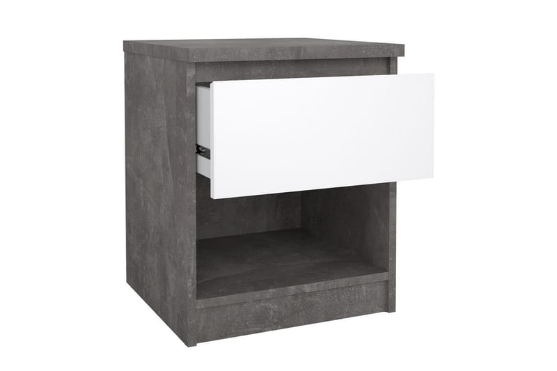 Salomns Sängbord 40 cm - Vit/Mörkgrå - Möbler - Sovrum - Sängbord