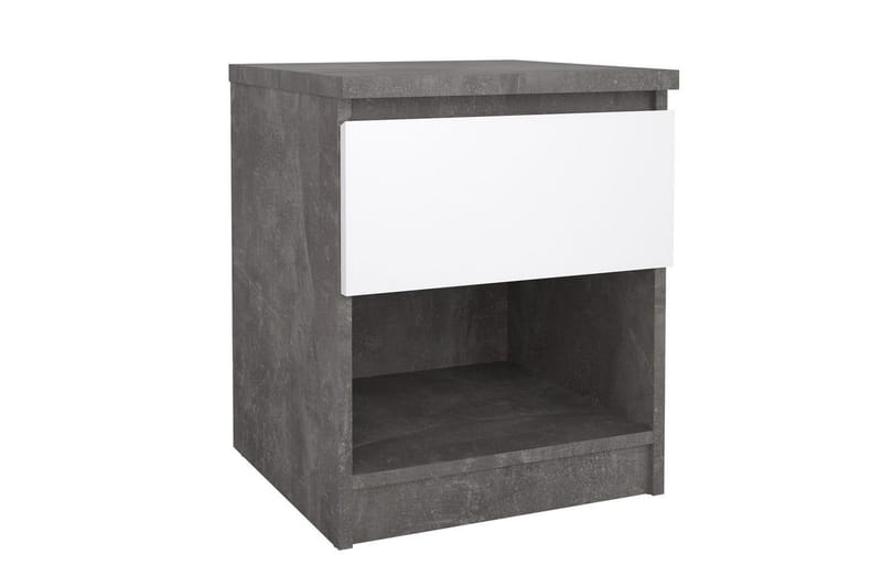 Salomns Sängbord 40 cm - Vit/Mörkgrå - Möbler - Sovrum - Sängbord