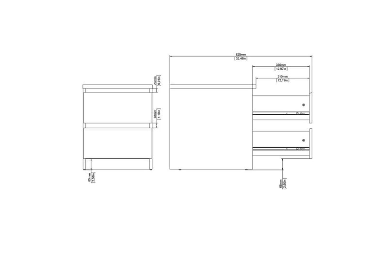 Salomns Sängbord 40,4 cm - Grå - Möbler - Sovrum - Sängbord